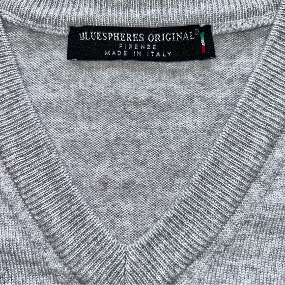 Bluespheres Original Firenze Men's Gray V-Neck Sweater – Size Small. - Picture 3 of 7
